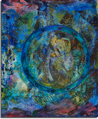 Blue Angel - acrylic on paper 40x35